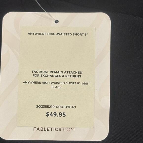 NWT Fabletics Anywhere Motion365+ High-Waisted 6'' Short in Black Size Medium - Picture 9 of 10